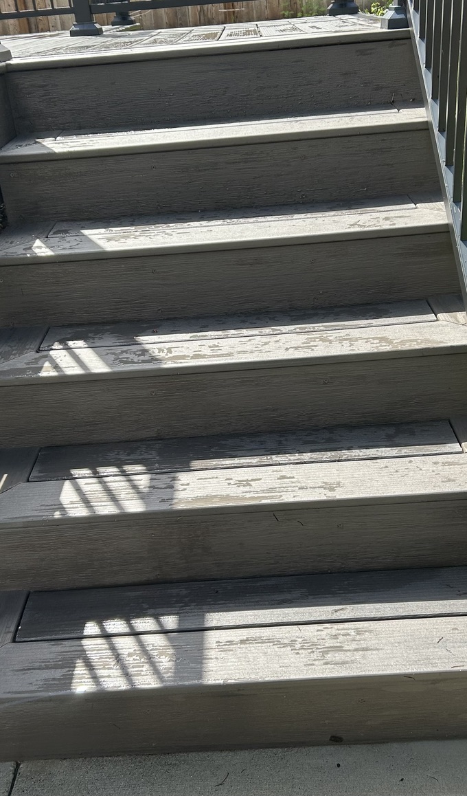 Walkway after pressure washing